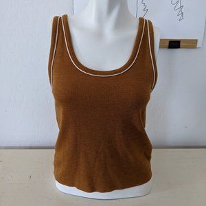 American Eagle crop sweater tank small mustard